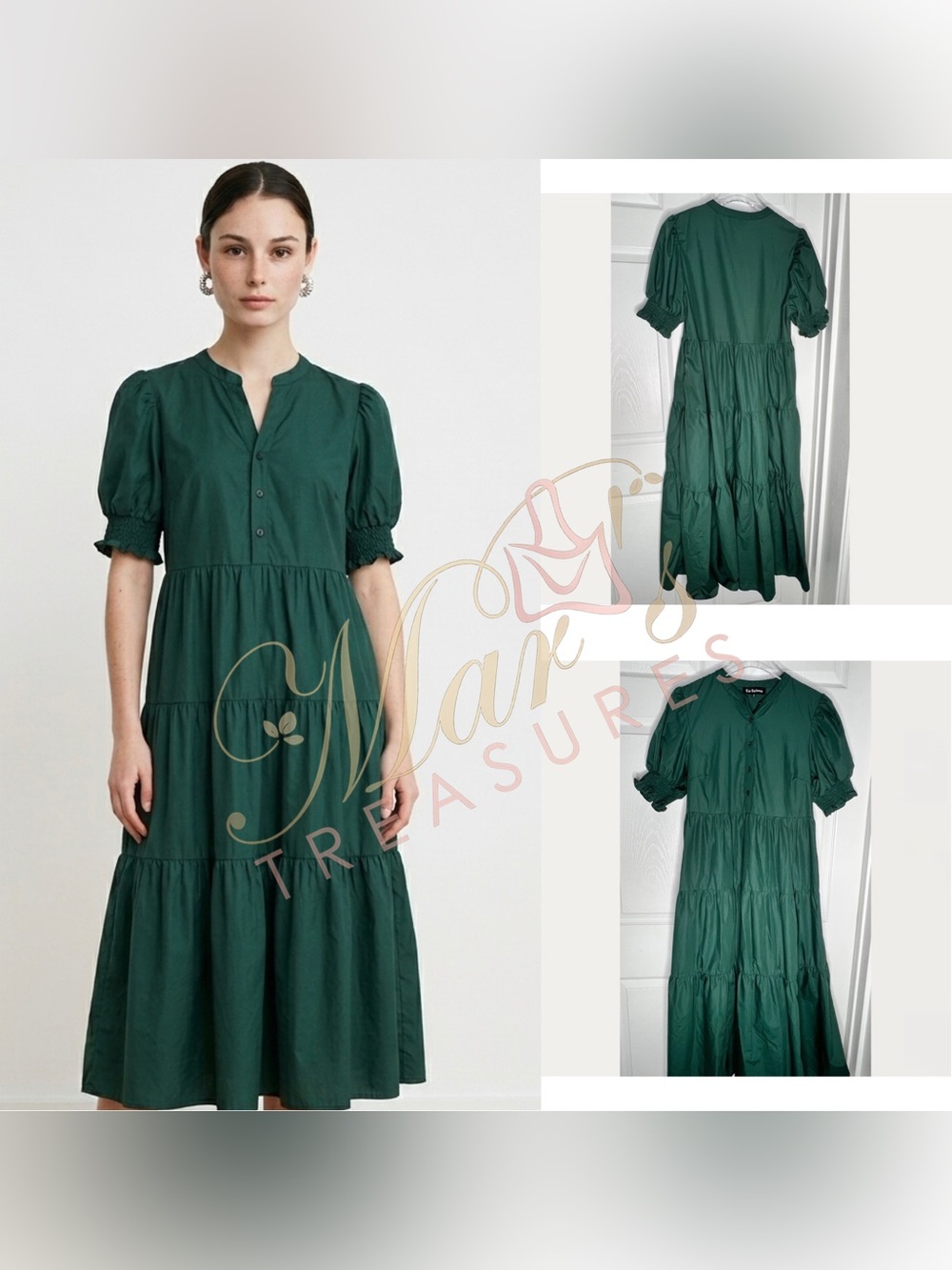 En Saison Green Maxi Dress Sz S